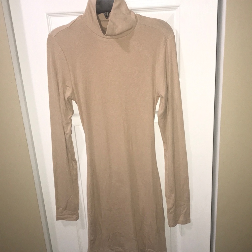 Mock turtle neck peek a boo knit  dress